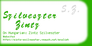 szilveszter zintz business card
